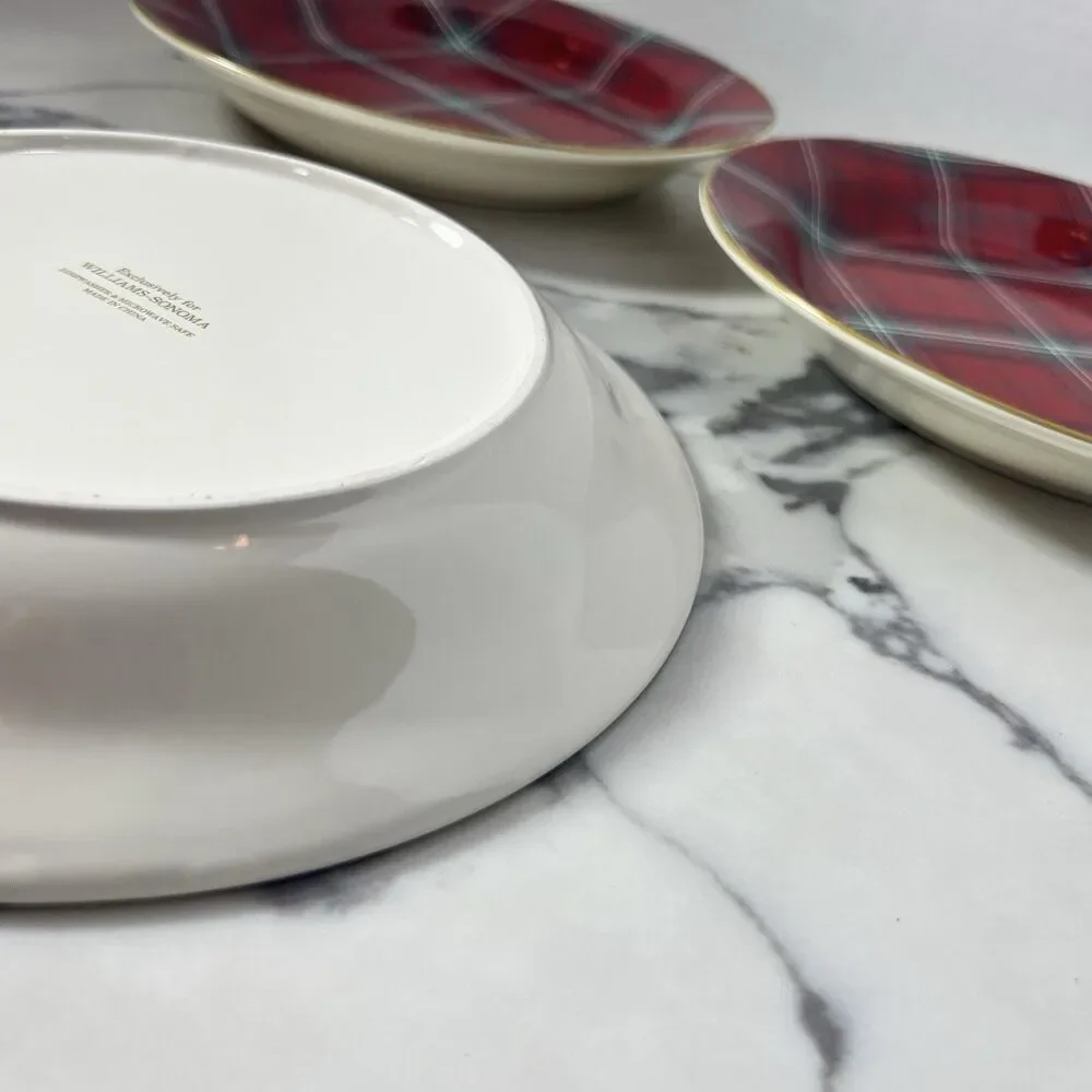 3 Williams Sonoma Red Plaid Christmas 9